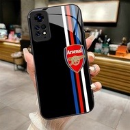 Arsenal FC (2) design Tempered Glass Phone Case Cover For POCO F3 F4 F5 M5 M6 4G X3 X4 GT X5 X6 X7 X