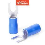 Insulated Fork Spade Wire Connector, 16-14 Awg Blue Electrical Crimp Terminal 300Pcs