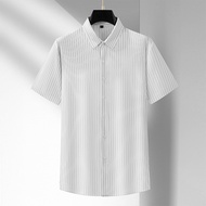 เสื้อเชิ้ตแขนสั้นผู้ชายกันน้ำมันป้องกันการรั่วซึมขนาดใหญ่6XL 8XL 7XL 10XL เป็นทางการขนาดใหญ่คุณภาพสู