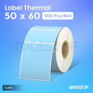 Thermal Sticker Label 50x60mm 50x60 Barcode Sticker 50 x 60 mm biru