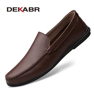 2021DEKABR Italian Mens Shoes Casual Luxury Brand Summer Men Loafers Split Leather Moccasins Comfy Breathable Slip On Boat Shoes