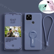 Liquid Silicone Case For Google Pixel 5 Pixel 5A Pixel5 Soft Cover Phone Case with Holder Bracket St