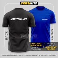 MAINTENANCE Jersey Roundneck Short Sleeves T-Shirt / XS - 5XL / Microfiber / Work Uniform