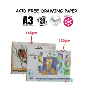 Drawing Paper Kertas Lukisan A3 Size ( 135gsm / 165gsm )