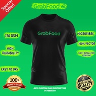 T-Shirt Microfibre | Baju Grab Driver V2 | Grab T-shirt Short Sleeve | 100% Microfibre