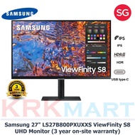 Samsung 27" ViewFinity S8 S80PB UHD Monitor LS27B800PXUXXS (3 year on-site warranty)