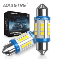 MAXGTRS 2x 12V 24V Festoon C5W C10W 3030 Chip Bulb Canbus 31mm/36mm/39mm/41mm Car LED Lamp Interior Dome Reading License Plate Lights 6000K