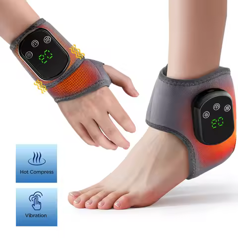 Wireless Ankle Heating Pad Electric Vibration Massage Heated Foot Hand Wrap for Wrist Ankle Recharge