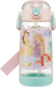 日本Skater廸士尼公主水壼瓶 兒童水樽 480ml (Disney Princess Children Bottle) 戶外旅行超輕一按式吸管飲管兒童水樽水瓶水壺 平行進口