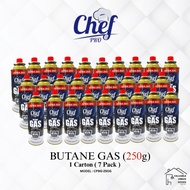 [1Carton 28/30Cans] 250g Butane Gas Cartridge for Portable Stove & Camping – Safety Valve – Ready St