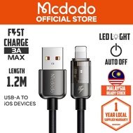 MCDODO CA314 Auto Power Off iOS Devices Transparent Data Cable 1.2m