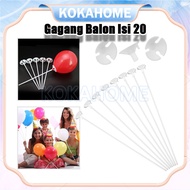Balloon Handle Contents 20/White Balloon Stick/Regular Balloon Stick