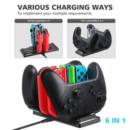 Protable Controller Charger Dock For Nintendo Switch Support 4 Joy-con&amp;2 Pro Controller Stand Charger Station For Nintend Switch