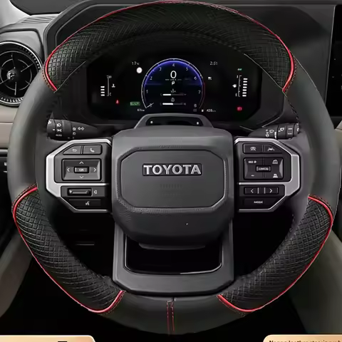 Leather Car Steering Wheel Cover for Toyota Land Cruiser 90 Prado 120 150 Fj120 Lc250 Interior Acces