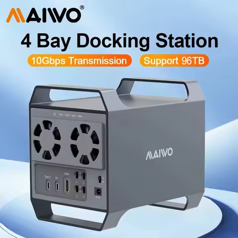 MAIWO Hard Drive Docking Station 4 bay SATA to USB C HDD Docking for 3.5 inch HDD/SSD External SATA 