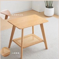 茶几小戶型家用客廳日式藤編雙層實木茶桌