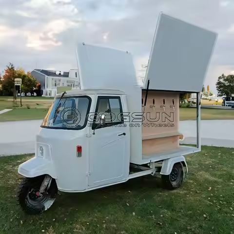 New Beer Bar Truck Ape Electric Tricycle Food Cart Mobile Tuk Tuk Foodtruck Juice Vending Car Hot Do