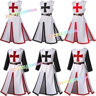 - JINN - Men's Medieval Robes Templar Knight Cosplay Crusader Surcoat Long Short Sleeve Top Reenactm