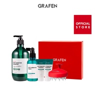 [GRAFEN] Gift Box Set - Root Booster Shampoo 500ml + Herb Hair Vinegar 150ml + Edge Finger (Red/White) + Miniature Root Booster Shampoo 30ml*2