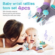 New 4PCS/Set Baby Wrist Rattle Socks Toys for Infants 0-12 Months, Girl and Boy Learning Toy, Early 