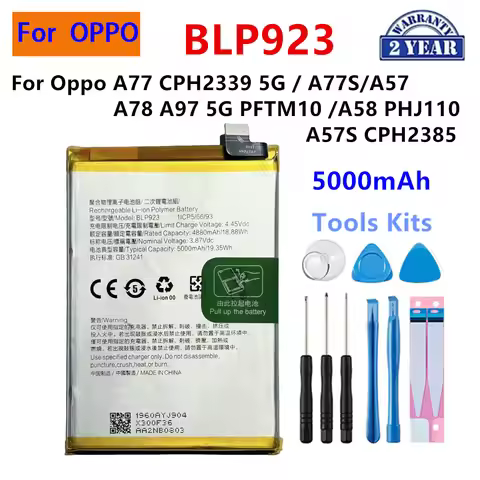 Brand New BLP923 500mAh Battery For OPPO OnePlus A77 5G A77S A78 A97 5G PFTM10 A57 A57s CPH2385 A58 