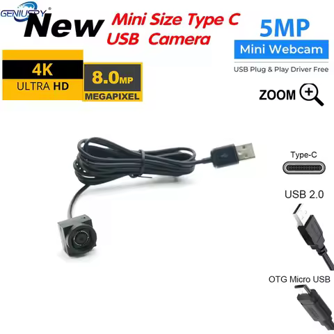 Audio Video UVC OTG TYPE-C Cam 5MP 30fps Auto Focus Mini USB Camera Micro 8MP 4k 5MP 2MP 1080P Webca