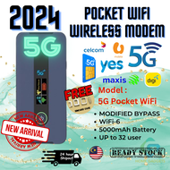 24Hour ShipOut Ready Stock🔥2024 NEW MODEL MF650 5G Modified Pocket WiFi Wireless Modem WiFi 6 Unlimited Bypass Modem