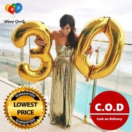 2ft Large Number Foil Balloon (Sparkling Gold)