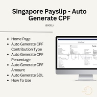 Singapore Payslip - Auto Generate CPF Template Slip Gaji Singapura - Templat Jana CPF Automatik 新加坡工