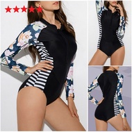 MATAHARI One Piece Women's Bikini Swimsuit Long Sleeve Black Trendy Sun Protection Girls Swimwear Se