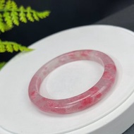 優質櫻花雨薔薇輝手鐲 53+MM 冰透玉化玫瑰石桃花玉手環 療愈心靈