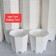 Hard white plastic pot 7×7cm