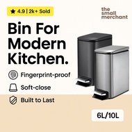 TSM 6L 10L Stainless Steel Soft Closing Trash Can with Foot Pedal | Dent-Free | Warranty | Bathroom 