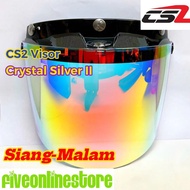 CS2 Original Crystal Visor Siang Malam 3 Button Visor MHR MS88 SGV 99 APOLO Steng Helmet Cermin Topi