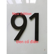 4D effect metal house license plate, nostalgic black 170mm high serial number