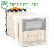 BETTER-LONTIME Digital Time Relay, DH48S‑2Z 220V Time Relay, Precision Timing with Socket Base 0.01S