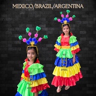 UN KIDS Costume for Girls- MEXICO ARGENTINA
