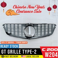 W204 GT Grill Black AMG Grille Chrome C63 C200 C250 C300 Mercedes Emblem Front Bumper Accessories Br