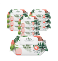 Oldam Korea Monstera Baby Wet Wipes 70 Sheets x 10 Packs Cap Type