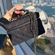 Chanel LP飯盒包/26P/鍊條可拆卸/Denim 丹寧/牛仔