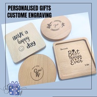 [SG FAST] Personalised Name Wooden Coaster / Customized Cup Coaster / Personalised Gift / Teachers D