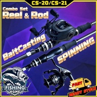 【Combo Set 20/Combo Set 21】BaitCasting Reel Mesin BC with BC Fishing Rod Joran Pancing/Spinning Reel