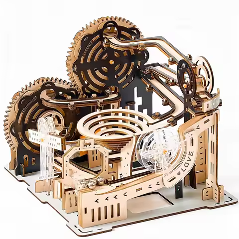 3D Wooden Puzzle Building Model Kit Electric Motorized Marble Run STEM Educational Construction Toys