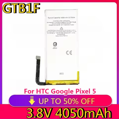 New GTB1F 4080mAh Pixel 5 Replacement Battery For HTC Google Pixel 5 Pixel5 GD1YQ GTT9Q SmartPhone B