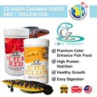 CZ AQUA CHANNA SUPER RED / YELLOW FISH FOOD 50G COLOR ENHANCE FOOD FLOATING PELLET