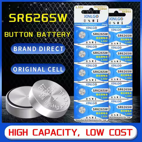 High Capacity Original SR626SW 377 Watch Battery 1.55V Silver Oxide Button Cell for Quartz Watch Wri