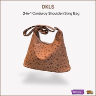 DKLS Corduroy Shoulder & Sling Bag Large Capacity Crossbody Hobo Bag (RK7236)