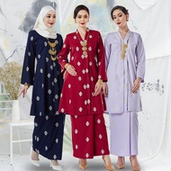 Baju Kebaya Moden Embroidered with Buttons Muslimah Baju Nikah Tunang/Bridesmaid Cantik Perempuan Se