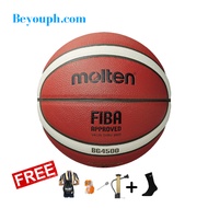 Molten BG4500 Basketball Size 7 – Official FIBA Indoor Outdoor Composite Leather Ball with Freebie