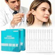 48-Pack Reusable Ear Wax Removal Adhesive Swabs, Soft Rubber-Tip Ear Cleaning Sticks, Safe for All A